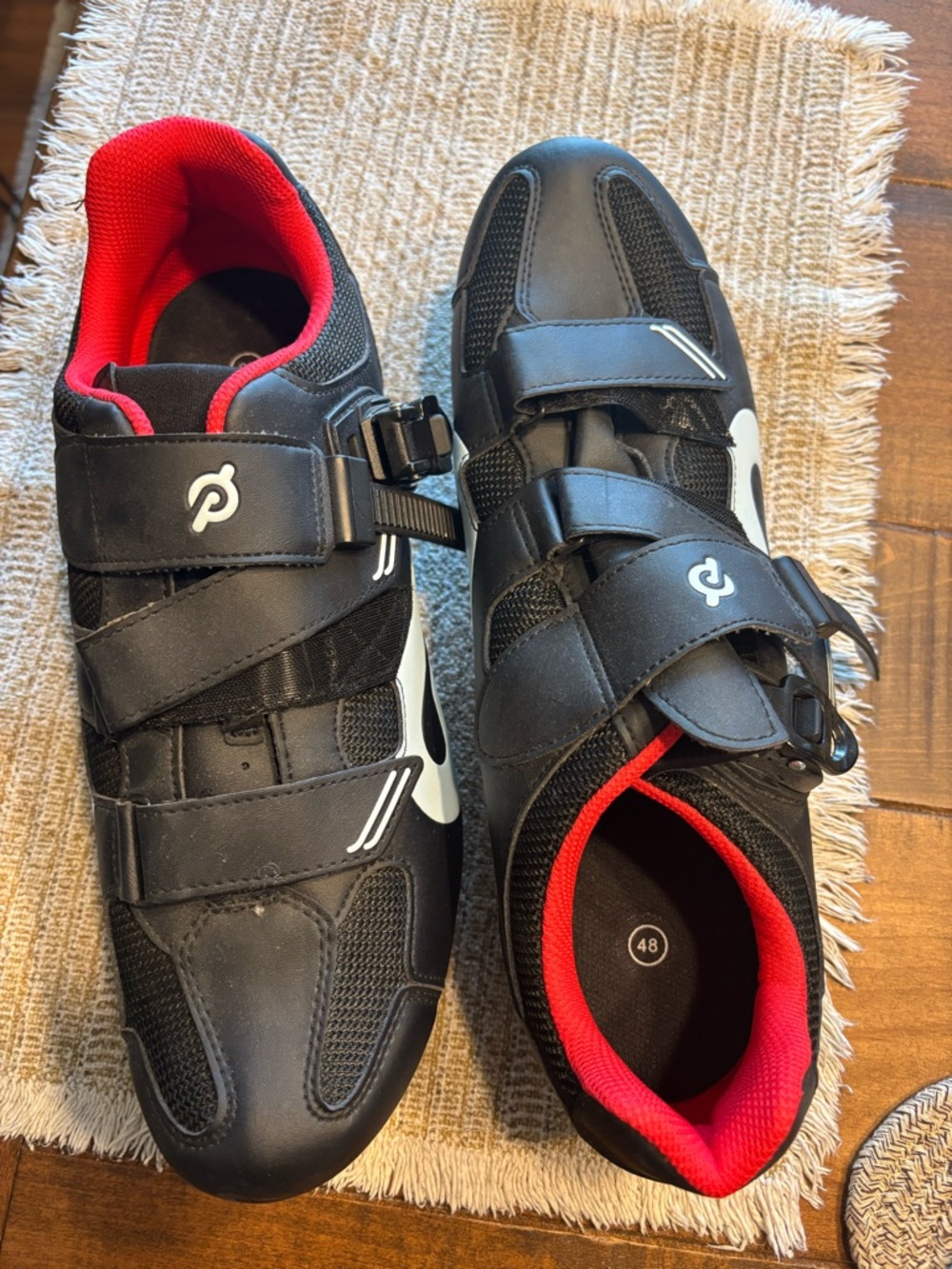 Peloton Men's Black and Red Indoor Cycling Shoes
